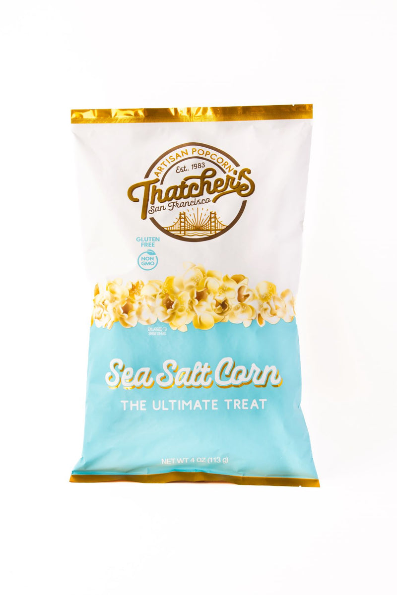 SEA SALT CORN GOURMET POPCORN 4 OZ – Thatcher's Gourmet Popcorn