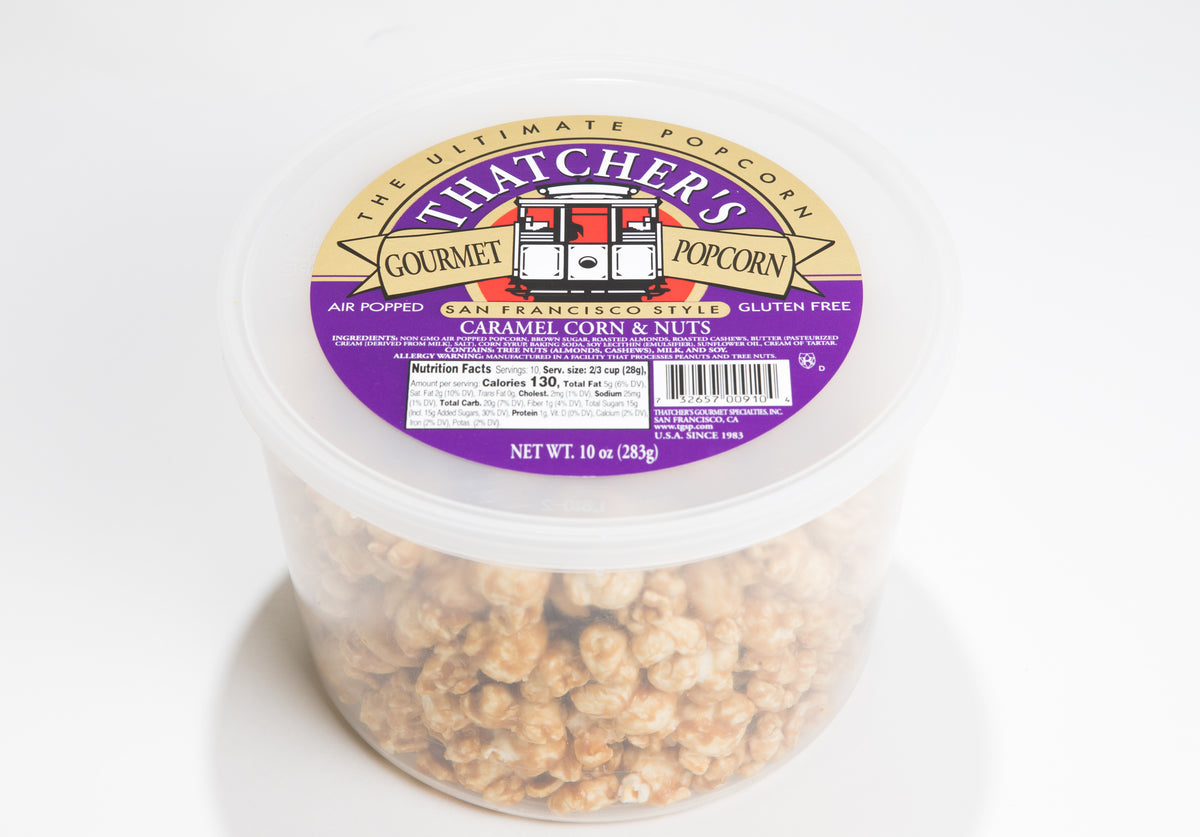 8oz Caramel Crunch Popcorn with Cashew – Thatcher's Gourmet Popcorn